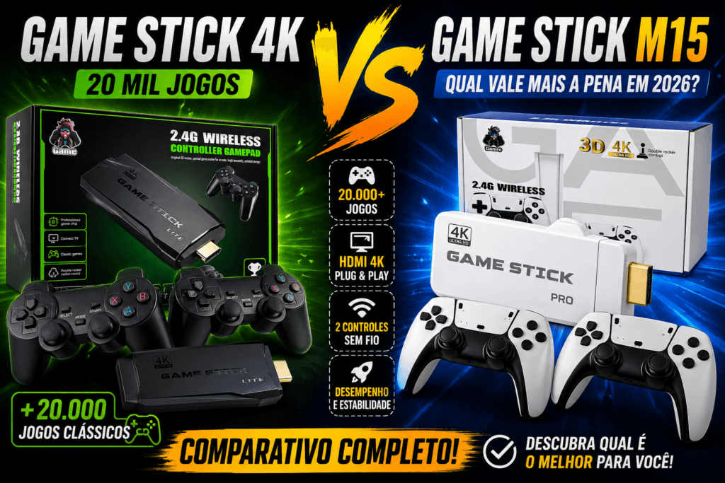 Game Stick 4K vs Game Stick M15: Qual Vale a Pena em 2026?