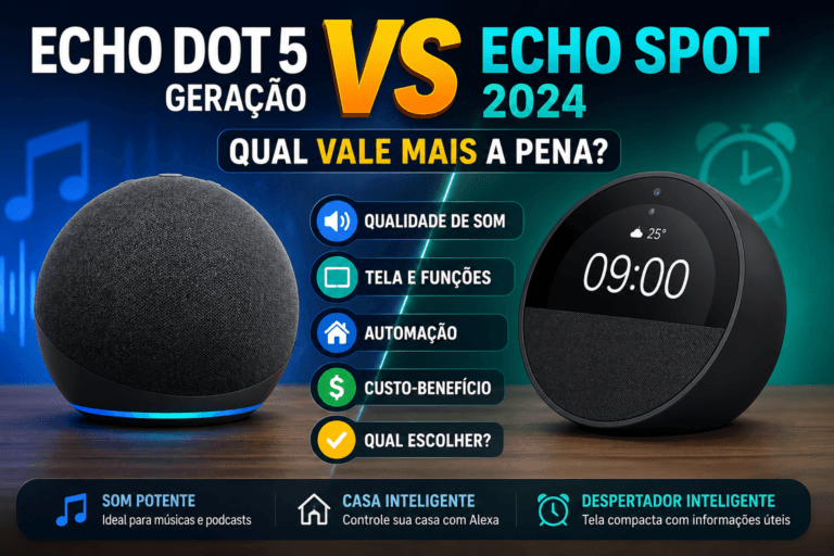 echo dot 5 geração vs echo spot 2024 comparação