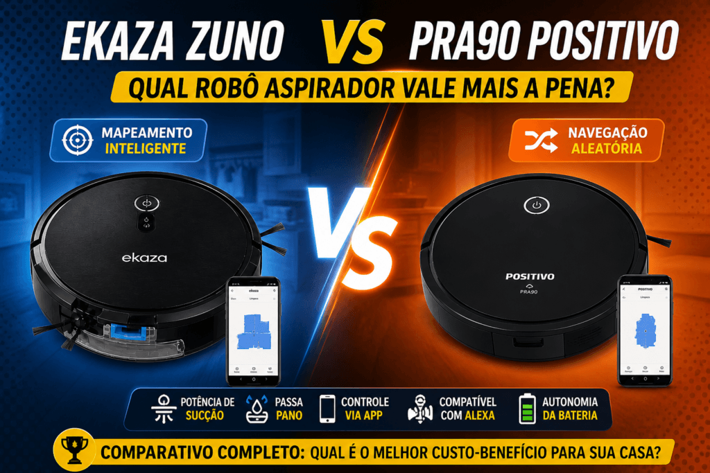 comparativo robo aspirador ekaza zuno vs pra90 positivo qual vale a pena