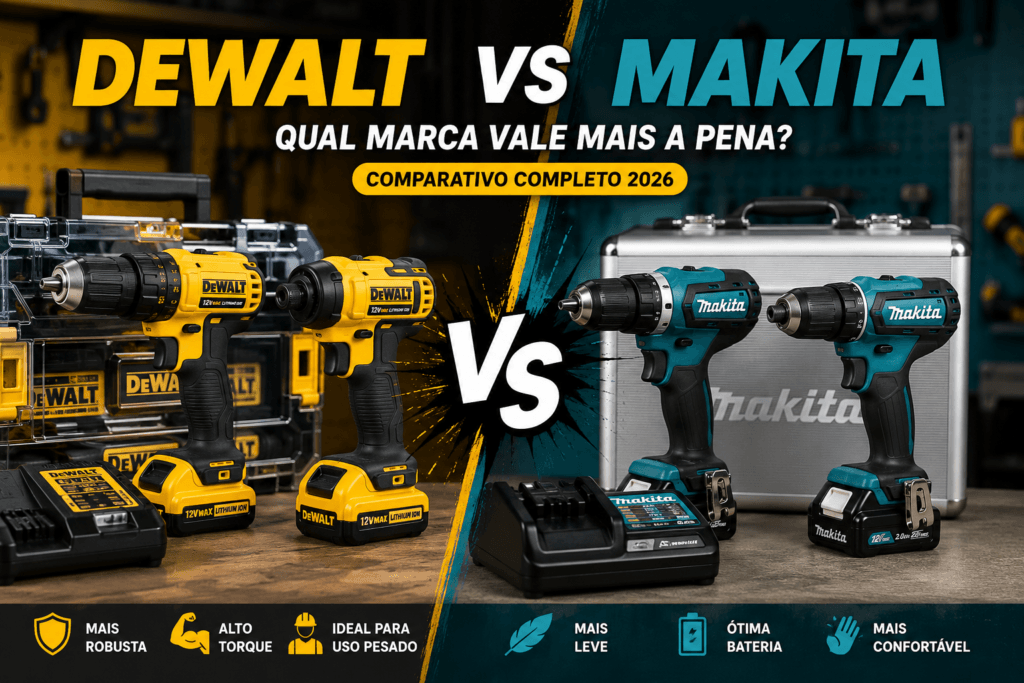 Dewalt vs Makita comparação de parafusadeiras e furadeiras 12V