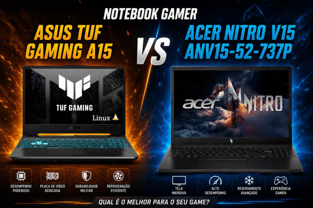 Notebook Gamer ASUS TUF Gaming A15 vs Notebook Gamer Acer Nitro V15 ANV15-52-737P