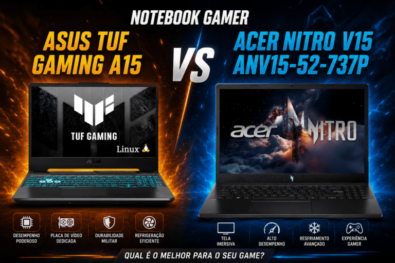 Notebook Gamer ASUS TUF Gaming A15 vs Notebook Gamer Acer Nitro V15 ANV15-52-737P
